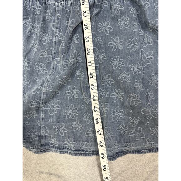 Easel Womens Size M Denim Floral Smocked Maxi Dress NWT - Picture 6 of 8